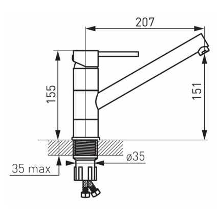 FERRO - Baterie pentru chiuvetă FIESTA, crom lucios