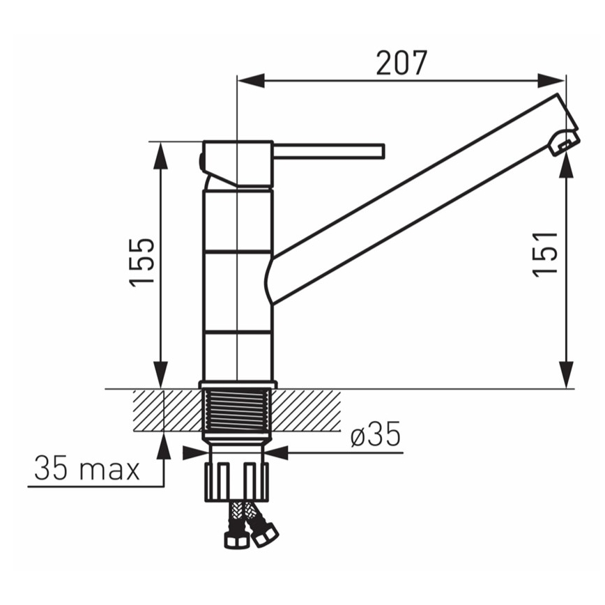FERRO - Baterie pentru chiuvetă FIESTA, crom lucios