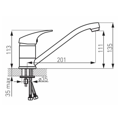 FERRO - Baterie pentru chiuvetă ONE, crom lucios