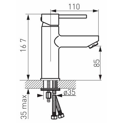 FERRO - Baterie pentru lavoar + ventil click-clack FIESTA crom lucios
