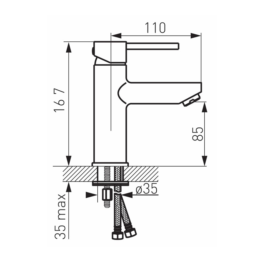 FERRO - Baterie pentru lavoar + ventil click-clack FIESTA crom lucios
