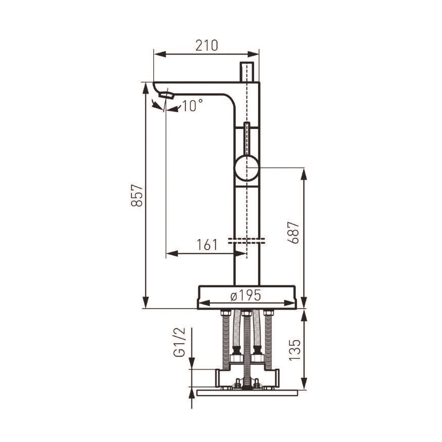 FERRO - Set pentru cadă freestanding FIESTA cu baterie, crom lucios