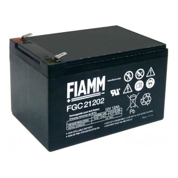 Fiamm FGC21202 - Acumulator plumb-acid ciclic 12V/12Ah/faston 6,3mm