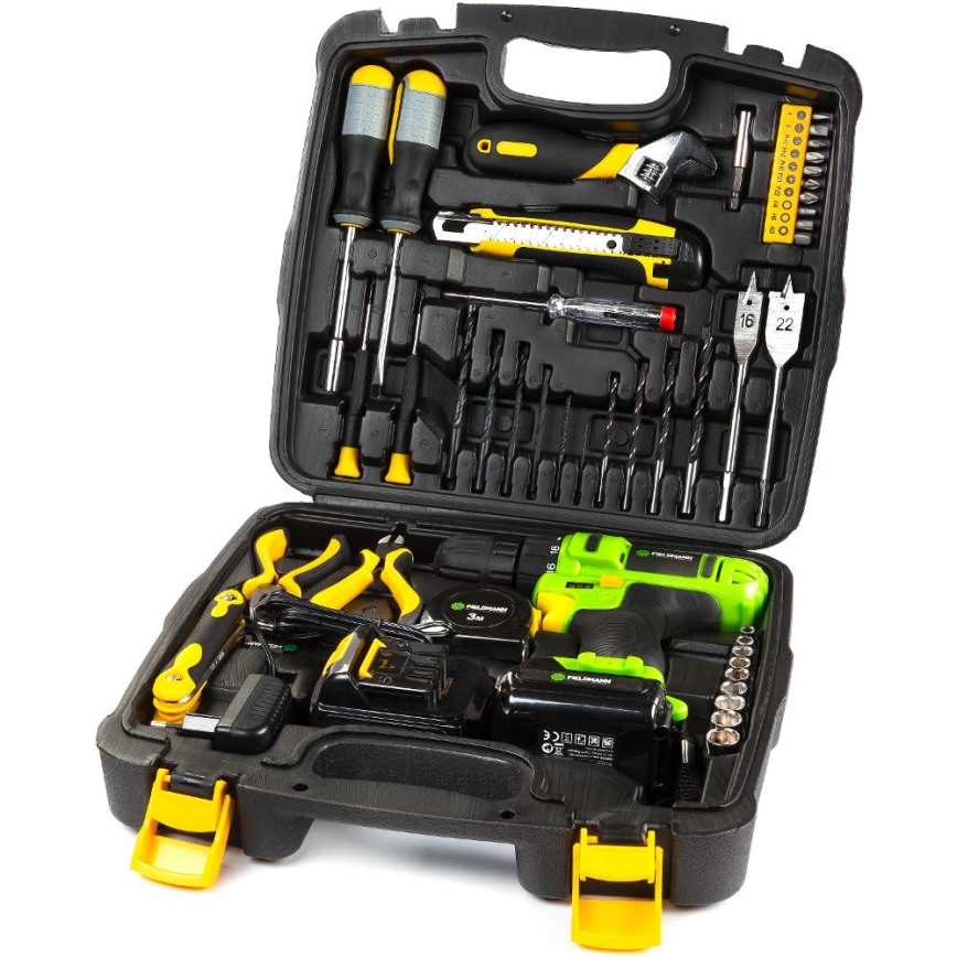 Fieldmann - Bormașină cu acumulator 12 V, 1300 mAh, cu accesorii