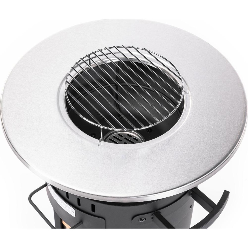 Fieldmann - Grătar portabil 3 în 1 inox/negru