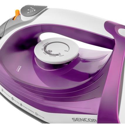 Fier de călcat cu aburi 2400W/230V mov/alb Sencor