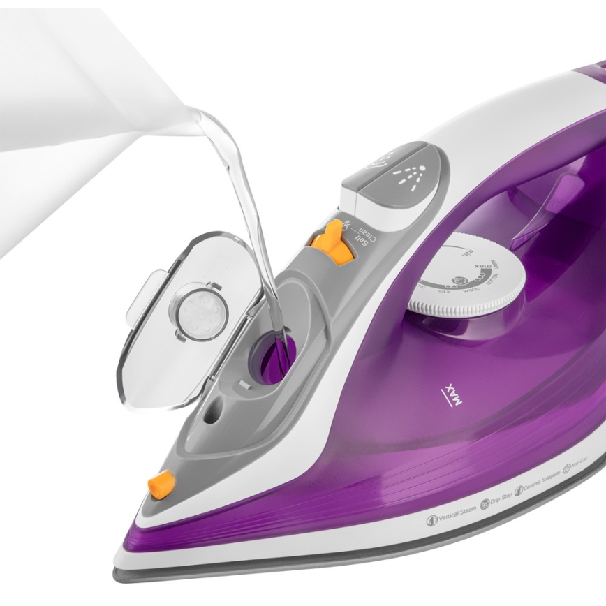 Fier de călcat cu aburi 2400W/230V mov/alb Sencor