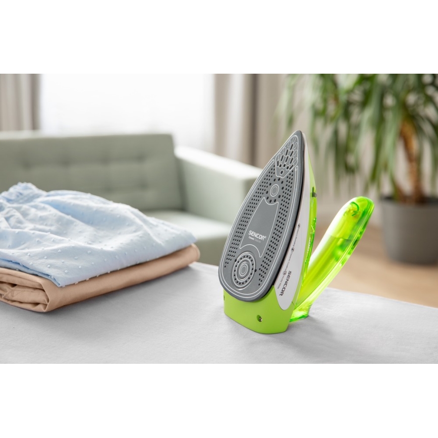 Fier de călcat cu aburi de călătorie 1100W/115V/230V verde Sencor