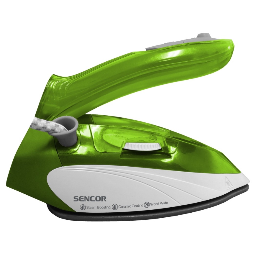Fier de călcat cu aburi de călătorie 1100W/115V/230V verde Sencor