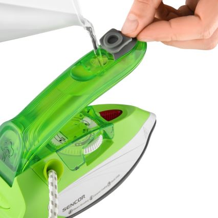 Fier de călcat cu aburi de călătorie 1100W/115V/230V verde Sencor