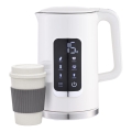 Fierbător de apă cu afișaj LCD 1,7 l 2200W/230V alb + cană de voiaj 450 ml