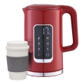 Fierbător de apă cu afișaj LCD 1,7 l 2200W/230V roșu + cană de voiaj 450 ml