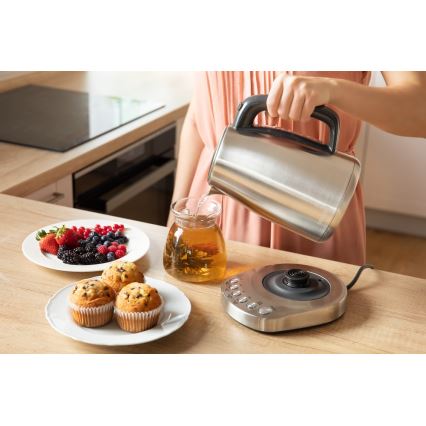 Fierbător de apă cu termoreglare 1,7 l 2200W/230V oțel inoxidabil Sencor