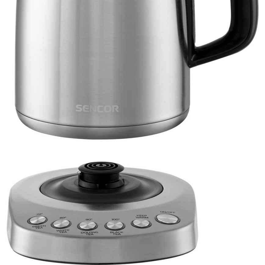 Fierbător de apă cu termoreglare 1,7 l 2200W/230V oțel inoxidabil Sencor