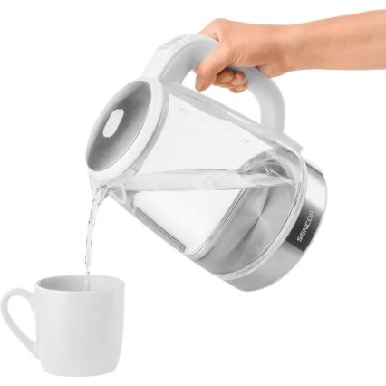 Fierbător de apă cu termoreglare 2 l 2200W/230V alb Sencor