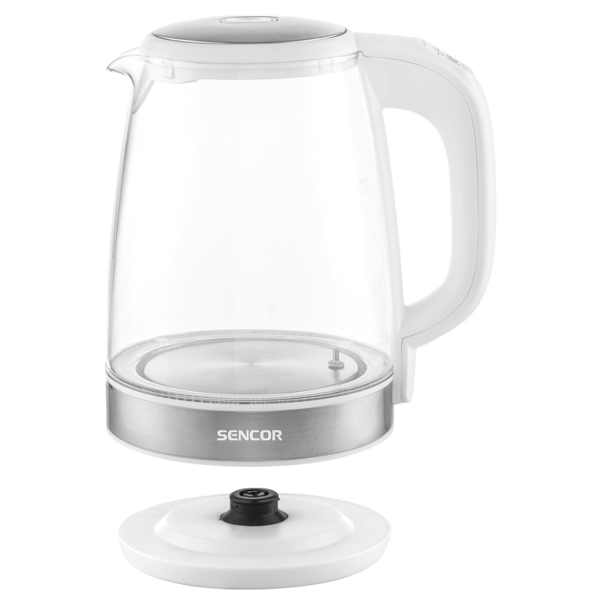 Fierbător de apă cu termoreglare 2 l 2200W/230V alb Sencor