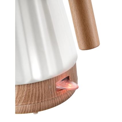 Fierbător electric Concept RK0090 - 1,5 l 1500W/230V alb/decor lemn/ceramică