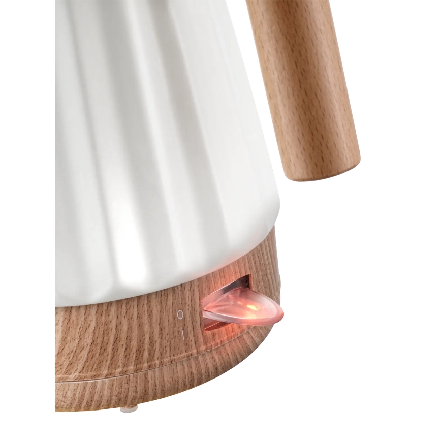 Fierbător electric Concept RK0090 - 1,5 l 1500W/230V alb/decor lemn/ceramică
