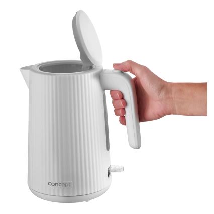 Fierbător electric Concept RK2390, 1,7 l, 2200 W/230 V, alb