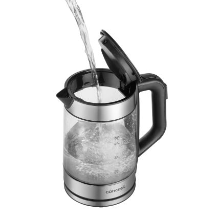 Fierbător electric Concept RK4067, cu reglare a temperaturii, 1,7 l, 2200W/230V, inox