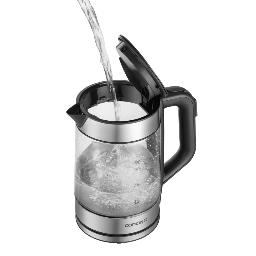 Fierbător electric Concept RK4067, cu reglare a temperaturii, 1,7 l, 2200W/230V, inox