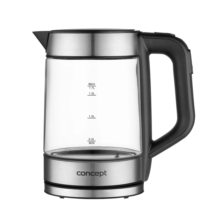 Fierbător electric Concept RK4067, cu reglare a temperaturii, 1,7 l, 2200W/230V, inox