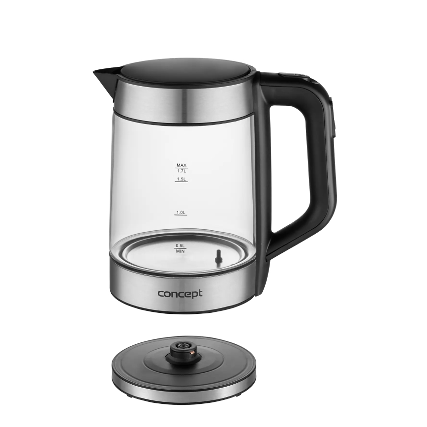 Fierbător electric Concept RK4067, cu reglare a temperaturii, 1,7 l, 2200W/230V, inox