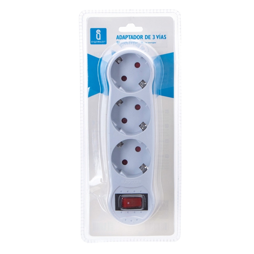Fișă triplă cu întrerupător Aigostar 3x16A/230V SCHUKO