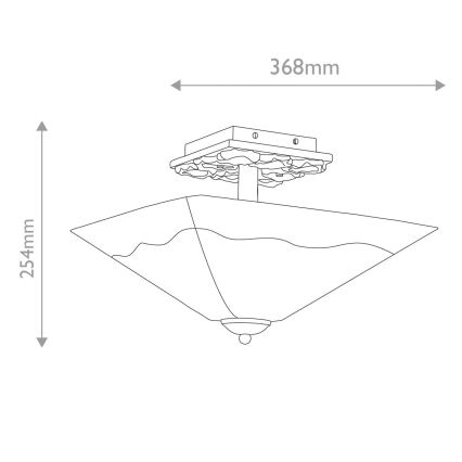 Flambeau - Plafonieră STAR 2xE27/40W/230V aurie