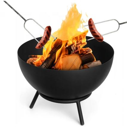 Focar portabil pentru lemne 57x30 cm, negru