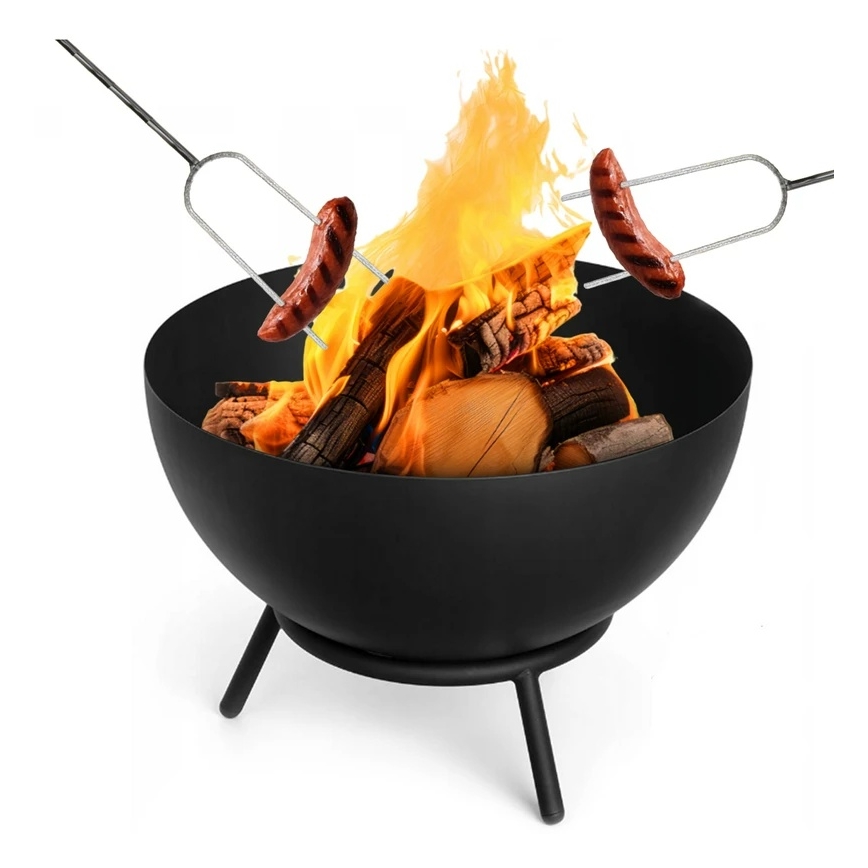 Focar portabil pentru lemne 57x30 cm, negru