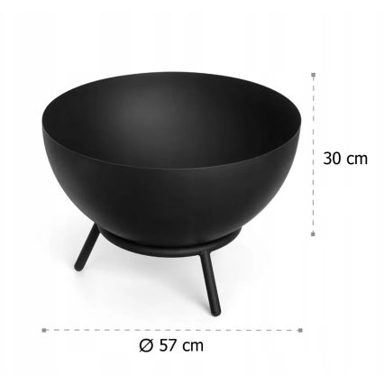 Focar portabil pentru lemne 57x30 cm, negru
