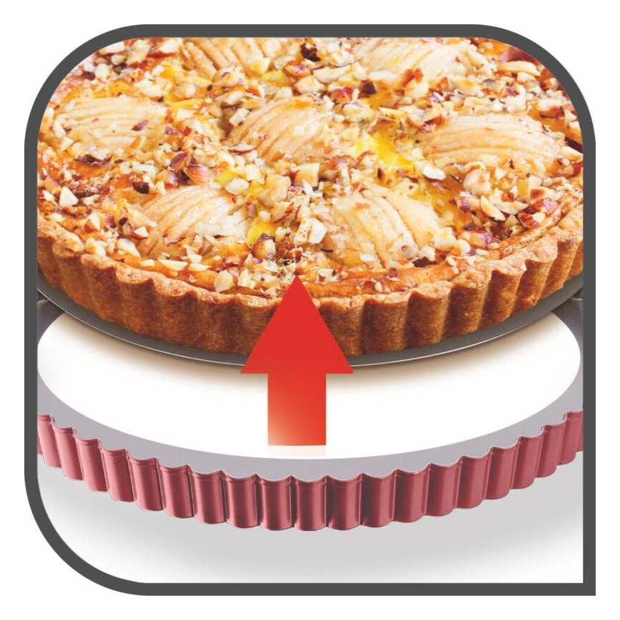 Formă de blat cu bază detașabilă DELIBAKE 28 cm roșu Tefal