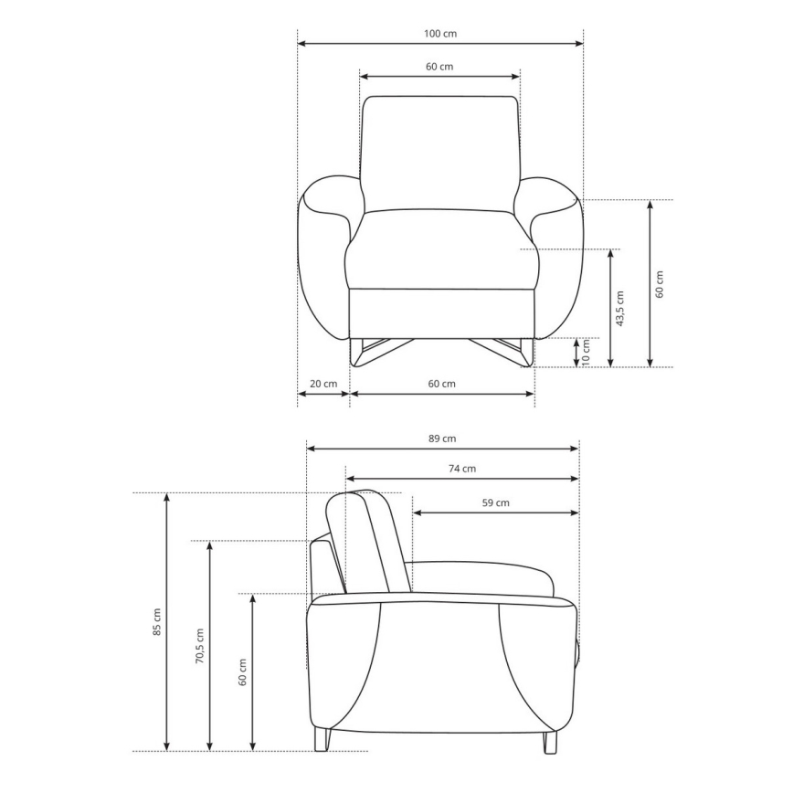 Fotoliu AVESTA, albastru