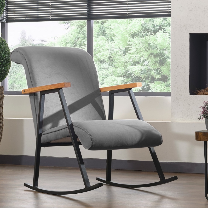 Fotoliu balansoar LUNI, gri