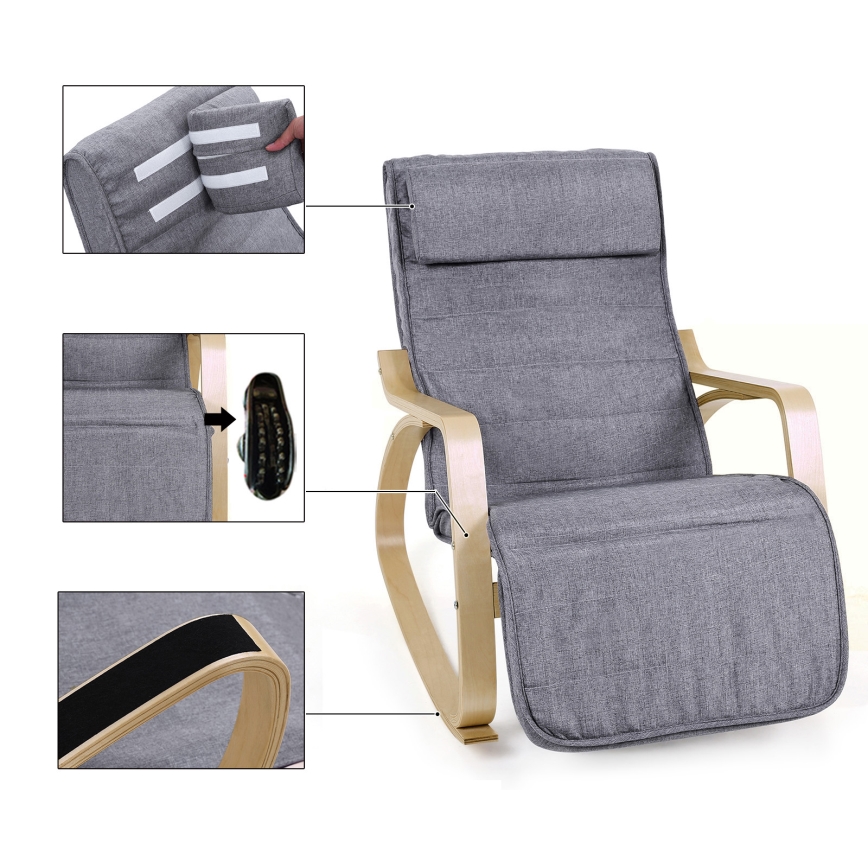 Fotoliu balansoar RESTLY, gri