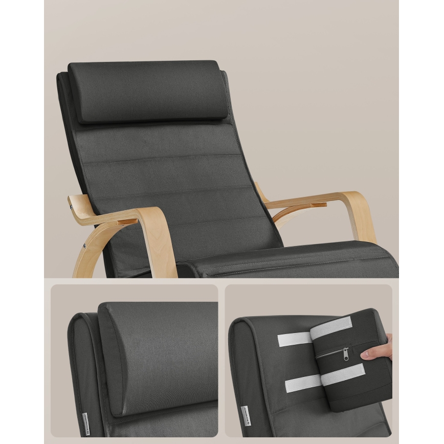 Fotoliu balansoar RESTLY, gri închis