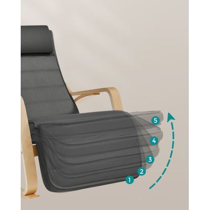 Fotoliu balansoar RESTLY, gri închis