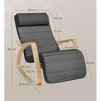 Fotoliu balansoar RESTLY, gri închis