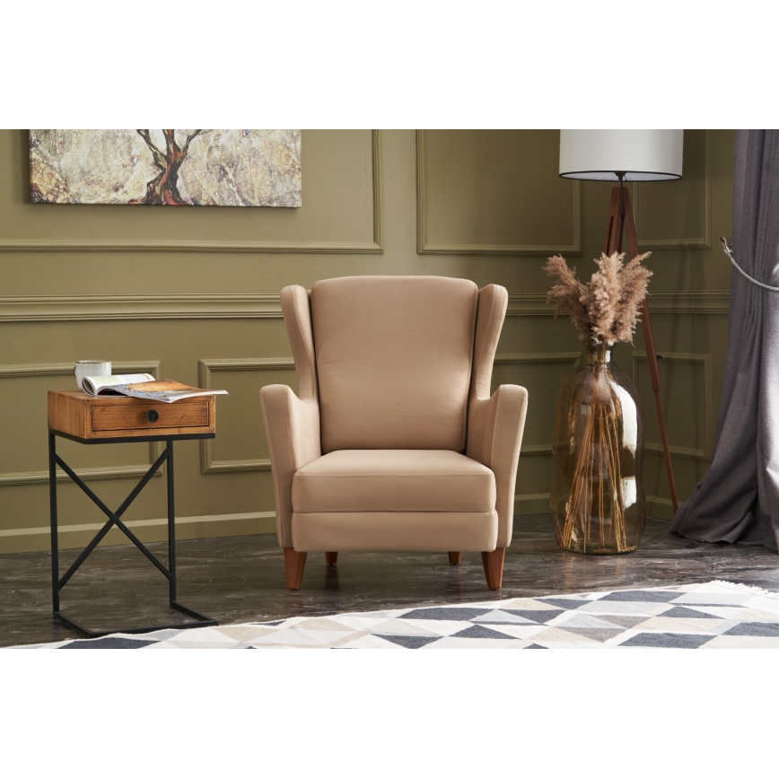 Fotoliu cu aripi NUPI, crem