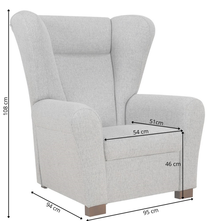 Fotoliu cu aripi VIVA, portocaliu