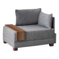 Fotoliu de colț TULA, gri, orientare dreaptă