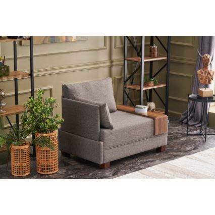 Fotoliu de colț TULA, maro, stânga