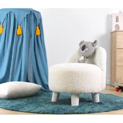 Fotoliu pentru copii PIXI, Ø 46 cm, alb