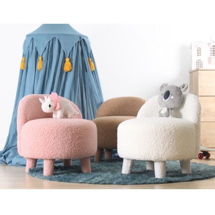 Fotoliu pentru copii PIXI, Ø 46 cm, alb