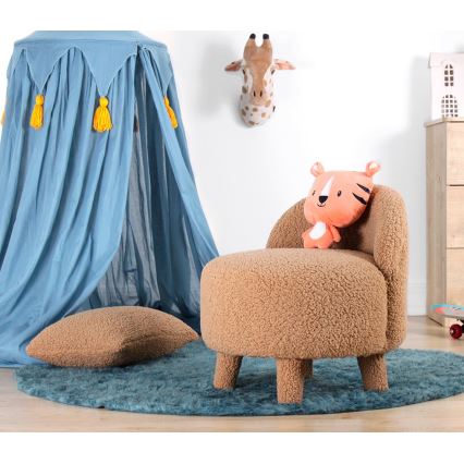 Fotoliu pentru copii PIXI, Ø 46 cm, maro