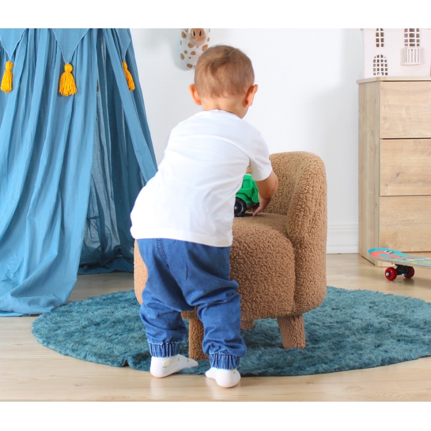 Fotoliu pentru copii PIXI, Ø 46 cm, maro