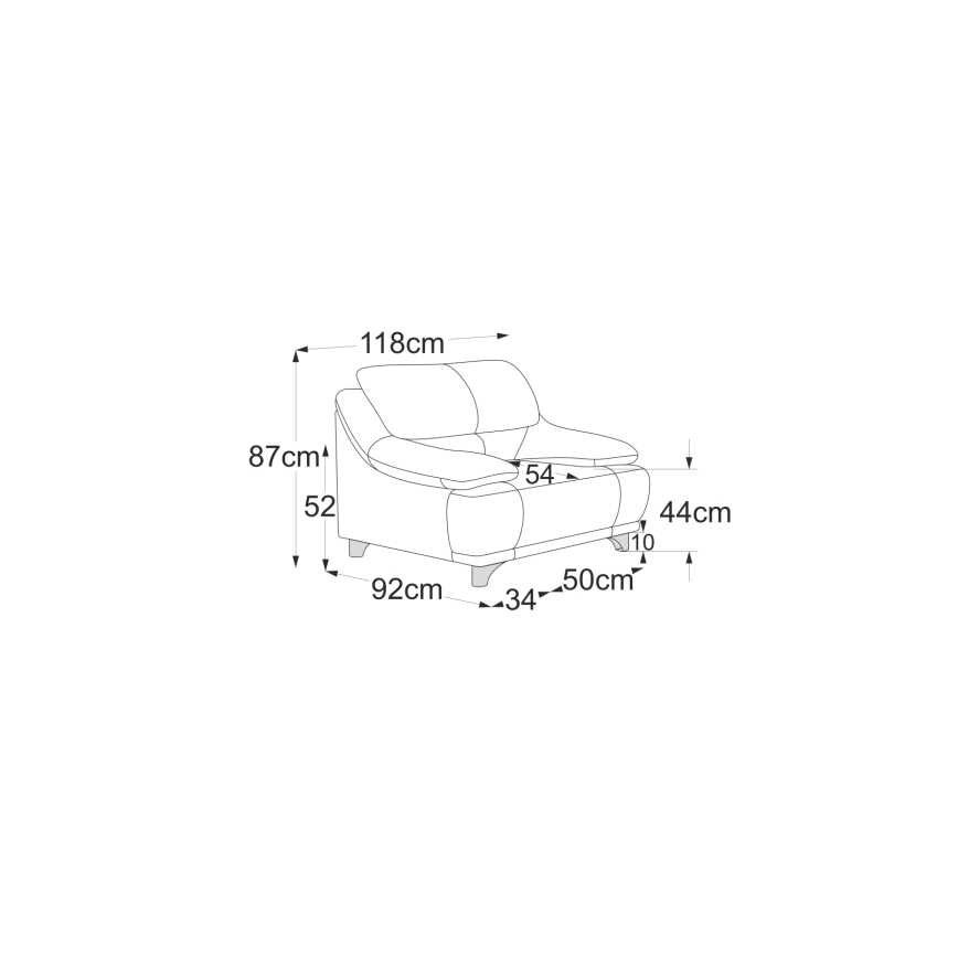 Fotoliu RIMINI gri deschis