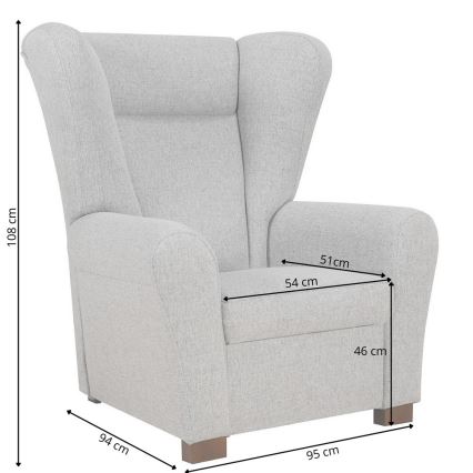 Fotoliu VIVA cu aripi, albastru