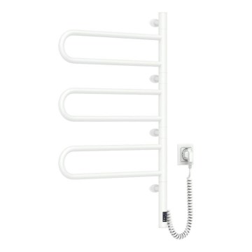 FOUETTE Uscător electric rotativ pentru prosoape, 100 W, 80 x 49 cm, cu termostat, alb